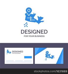 Creative Business Card and Logo template Canada, Map, Location Vector Illustration