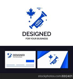 Creative Business Card and Logo template Canada, Speaker, Laud Vector Illustration