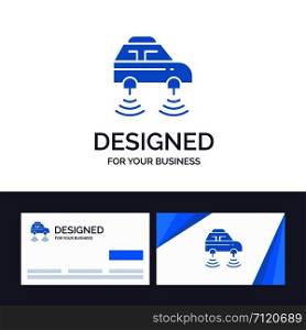 Creative Business Card and Logo template Car, Electric, Network, Smart, wifi Vector Illustration