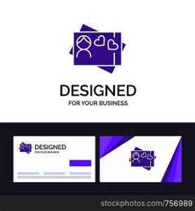 Creative Business Card and Logo template Card, Love, Heart Vector Illustration