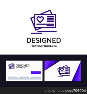 Creative Business Card and Logo template Card, Love, Heart, Wedding Vector Illustration