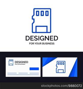 Creative Business Card and Logo template Card, Memory, Memory Card, SD Vector Illustration