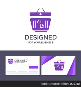 Creative Business Card and Logo template Cart, Love, Heart, Wedding Vector Illustration
