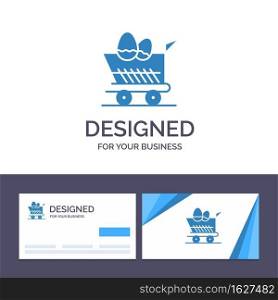Creative Business Card and Logo template Cart, Trolley, Easter, Shopping Vector Illustration