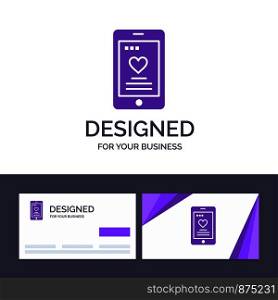 Creative Business Card and Logo template Cell, Love, Phone, Wedding Vector Illustration