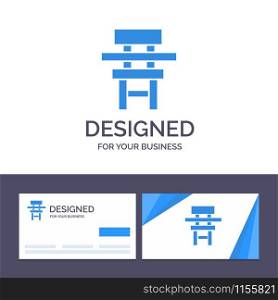 Creative Business Card and Logo template Chair, Class, Desk, Education, Furniture Vector Illustration