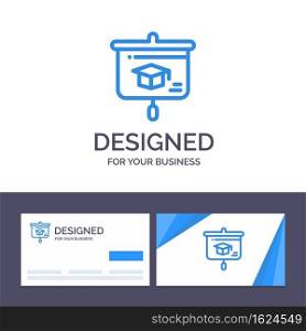Creative Business Card and Logo template Chart, Education, Presentation, School Vector Illustration