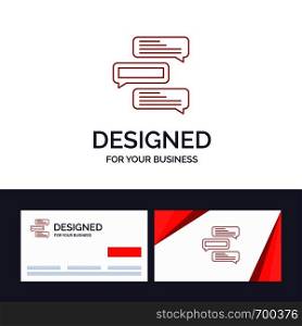 Creative Business Card and Logo template Chat, Bubbles, Comments, Conversations, Talks Vector Illustration