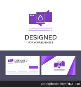 Creative Business Card and Logo template Chat, Chatting, Security, Secure Vector Illustration