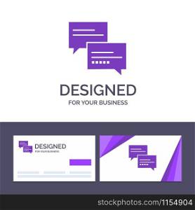 Creative Business Card and Logo template Chat, Comment, Message, Education Vector Illustration