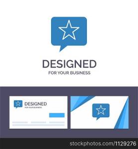 Creative Business Card and Logo template Chat, Favorite, Message, Star Vector Illustration