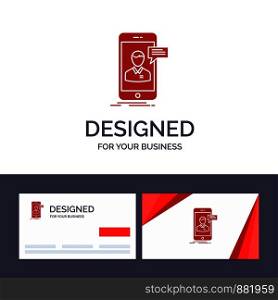 Creative Business Card and Logo template Chat, Live Chat, Meeting, Mobile, Online Conversation Vector Illustration
