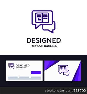 Creative Business Card and Logo template Chat, Messages, Popup, Sms Vector Illustration