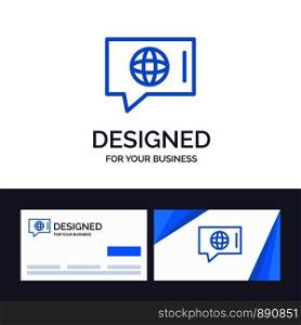 Creative Business Card and Logo template Chat, World, Technical, Service Vector Illustration