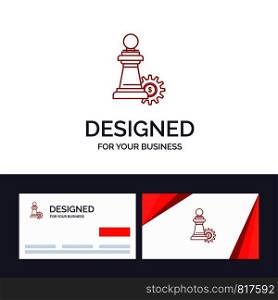 Creative Business Card and Logo template Chess, Business, Strategy, Success Vector Illustration