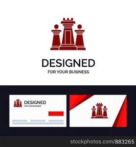 Creative Business Card and Logo template Chess, Computer, Strategy, Tactic, Technology Vector Illustration