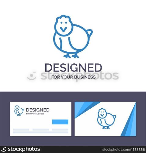 Creative Business Card and Logo template Chicken, Easter, Baby, Happy Vector Illustration