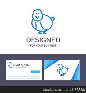 Creative Business Card and Logo template Chicken, Easter, Baby, Happy Vector Illustration