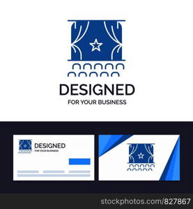Creative Business Card and Logo template Cinema, Debut, Film, Performance, Premiere Vector Illustration