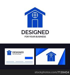 Creative Business Card and Logo template City, Construction, House Vector Illustration