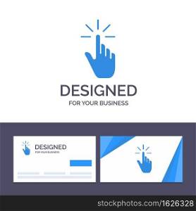 Creative Business Card and Logo template Click, Finger, Gesture, Gestures, Hand, Tap Vector Illustration
