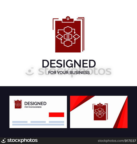 Creative Business Card and Logo template Clipboard, Business, Diagram, Flow, Process, Work, Workflow Vector Illustration
