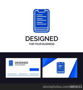 Creative Business Card and Logo template Clipboard, Text, Board, Motivation Vector Illustration