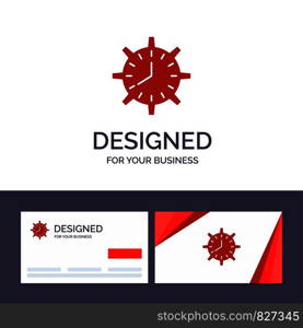 Creative Business Card and Logo template Clock, Deadline, Time, Timepiece, Timing, Watch, Work Vector Illustration