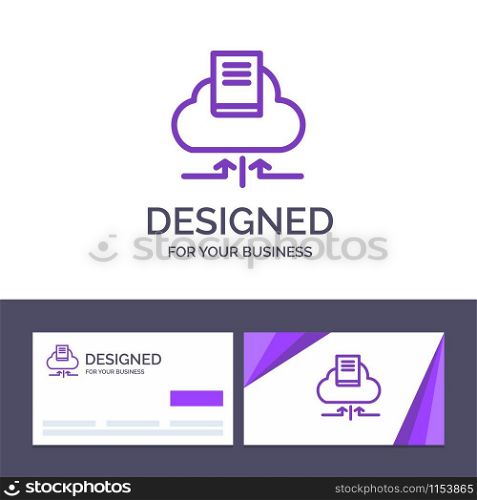 Creative Business Card and Logo template Cloud, Arrow, Book, Notebook Vector Illustration