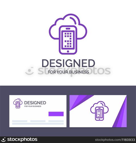Creative Business Card and Logo template Cloud, Computing, Mobile, Cell Vector Illustration