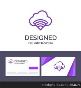 Creative Business Card and Logo template Cloud, Connection, Wifi, Signal Vector Illustration