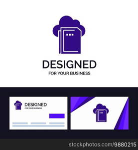 Creative Business Card and Logo template Cloud, File, Data, Computing Vector Illustration