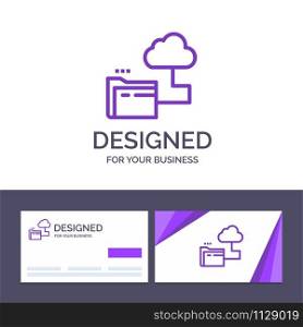 Creative Business Card and Logo template Cloud, Folder, Storage, File Vector Illustration