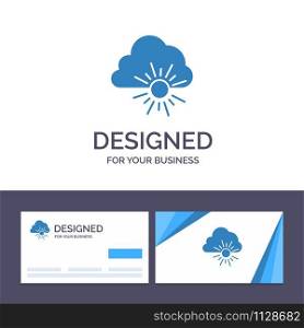 Creative Business Card and Logo template Cloud, Nature, Spring, Sun Vector Illustration