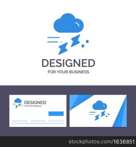 Creative Business Card and Logo template Cloud, Rain, Rainfall, Rainy, Thunder Vector Illustration