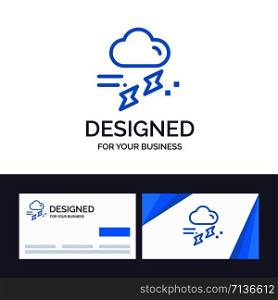 Creative Business Card and Logo template Cloud, Rain, Rainfall, Rainy, Thunder Vector Illustration