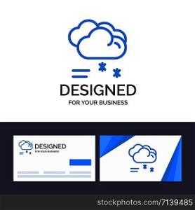 Creative Business Card and Logo template Cloud Raining, Forecast, Raining, Rainy Weather Vector Illustration