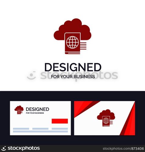 Creative Business Card and Logo template Cloud, Reading, Folder, Upload Vector Illustration