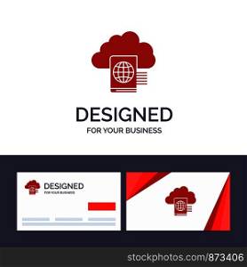 Creative Business Card and Logo template Cloud, Reading, Folder, Upload Vector Illustration