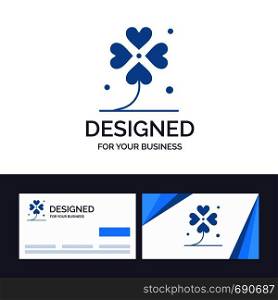 Creative Business Card and Logo template Clover, Four, Ireland, Irish, Lucky Vector Illustration