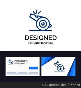 Creative Business Card and Logo template Coach, Referee, Sport, Whistle Vector Illustration