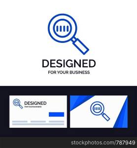 Creative Business Card and Logo template Code, Code Search, Magnifier, Magnifying Vector Illustration