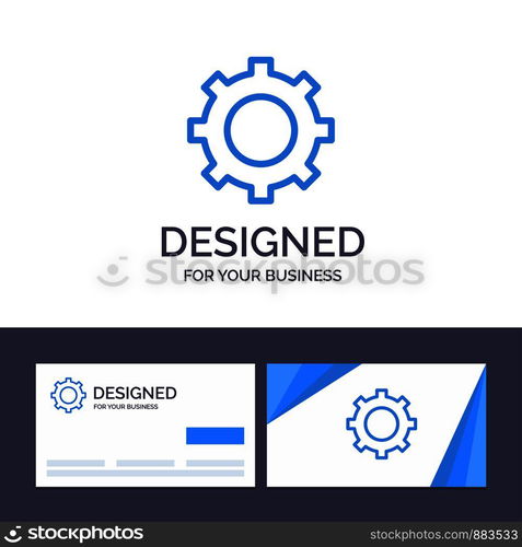 Creative Business Card and Logo template Cog, Setting, Gear Vector Illustration