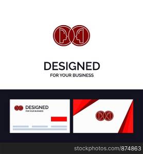 Creative Business Card and Logo template Coin, Face, Dual, Duplicate, Man Vector Illustration