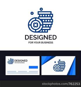Creative Business Card and Logo template Coin, Ireland, Money Vector Illustration