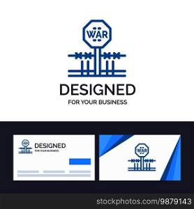 Creative Business Card and Logo template Combat, Conflict, Military, Occupation, Occupy Vector Illustration