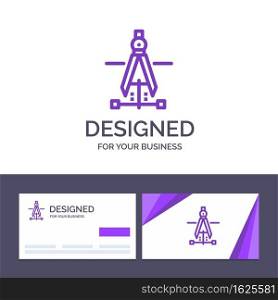 Creative Business Card and Logo template Compass, Drawing, Education, Engineering Vector Illustration