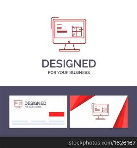 Creative Business Card and Logo template Computer, Construction, Repair, Lcd, Design Vector Illustration
