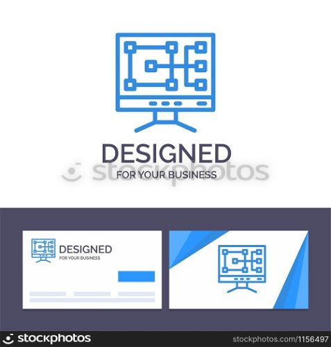 Creative Business Card and Logo template Computer, Construction, Repair Vector Illustration