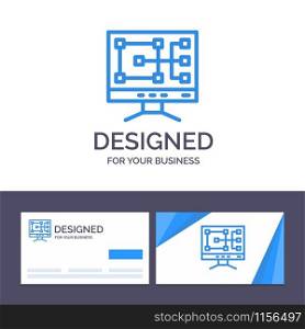Creative Business Card and Logo template Computer, Construction, Repair Vector Illustration